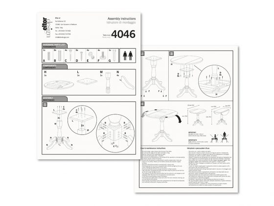 Eltor Istruzioni Tavolo 4046